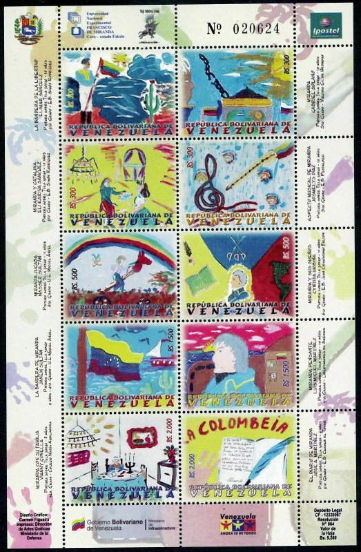 Venezuela 1668 aj sheet,MNH. Children's Art.2006.