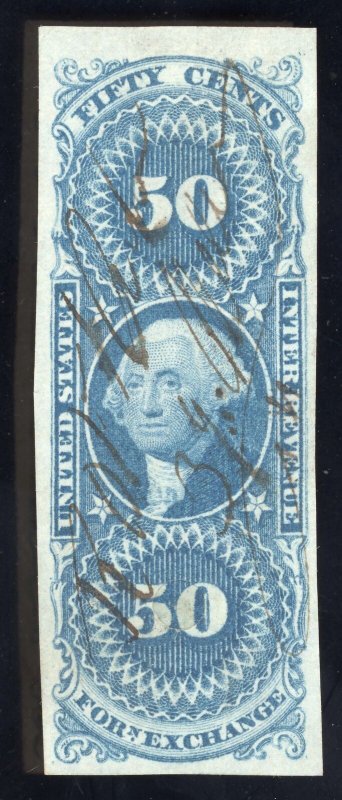 US Scott R56a Used 50c blue Foreign Exchange Revenue Lot AR151 bhmstamps