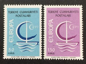 Turkey 1966 #1718-9, Europa, MNH.