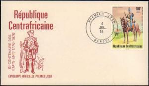 Central African Republic, First Day Cover, Horses