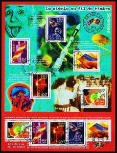 France. 2001 The Twentieth Century Sheet.Science. S.G.MS3756  C.T.O