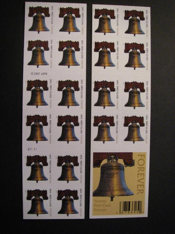 Scott 4127e, FOREVER Liberty Bell, Pane of 20, #S11111, 08 date, MNH Booklet