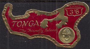 Tonga 1964 QE2 3/-6d Cerise Map of Tongatapu Airmail Umm SG 149 ( T737 )