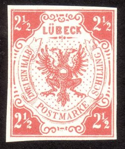 1859, Germany Lubeck, 2 1/2Sch, MNG, Sc 4, FAKE