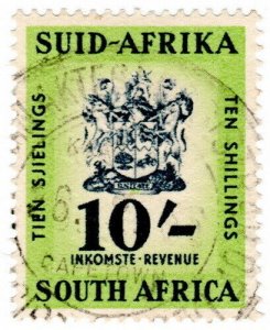 (I.B) South Africa Revenue : Duty Stamp 10/- (1954)