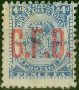 Tonga 1893 4d Ultramarine SG03 Fine Unused