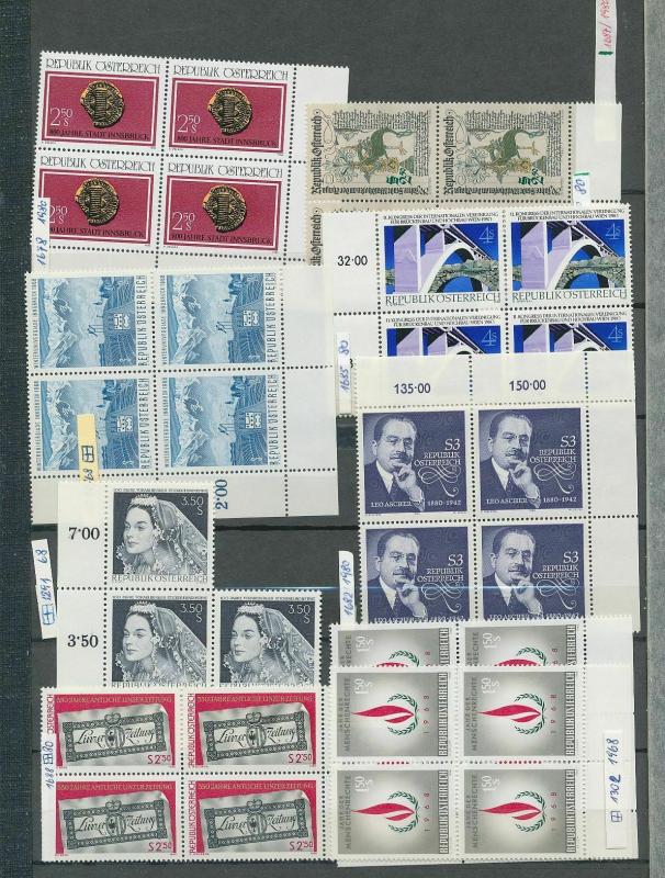 AUSTRIA MNH Blocks Sheets 1960s/70s (Appx 500 Stamps) (Ref Ac1423