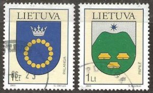 Lithuania Sc.   738-739,  used.    2003     (L213)