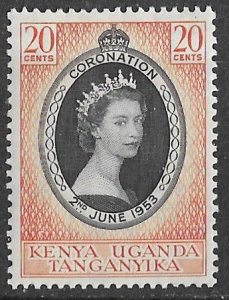 Kenya Uganda # 101  QE II Coronation 1953  (1)  Mint NH