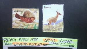 Peru 2018 Wildlife issue Scott# 1948-1949 Mint XF NH CPL (2)