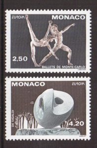 Monaco   #1861-1862  MNH  1993  Europa  Ballet   sculpture