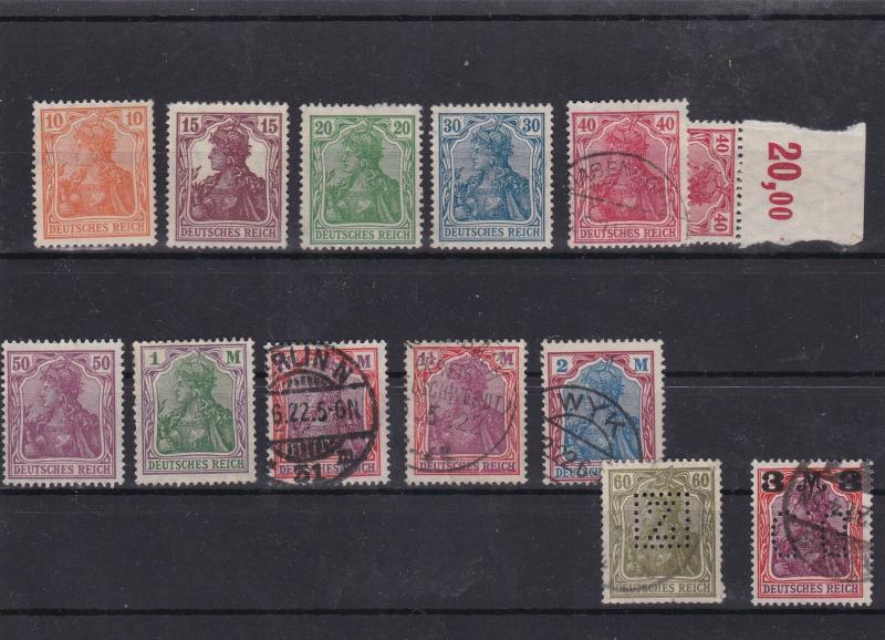 germany 1920 used+unused   stamps ref 8106