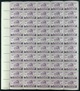 Scott 782 ARKANSAS CENTENNIAL Sheet of 50 US 3¢ Stamps MNH 1936