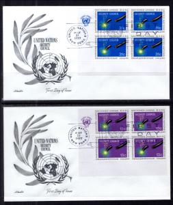 UN New York 285-286 Security Council Plate Blocks  Artmaster Set of Two U/A FDC