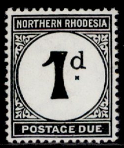 NORTHERN RHODESIA QEII SG D1a, 1d black, NH MINT. Cat £30. CHALKY