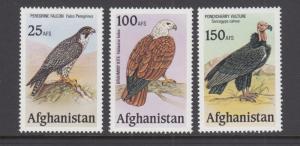 Afghanistan MNH c.2000 Birds of Prey, complete set of 3, unlisted, VF