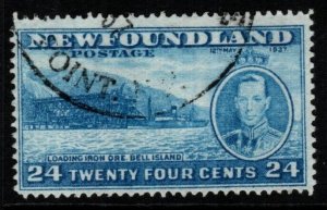 NEWFOUNDLAND SG265 1937 24c LIGHT BLUE p14 FINE USED