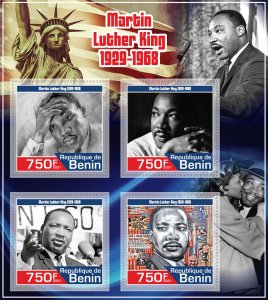 Stamps. Martin Luther King 1+1 sheets perf 2021 year Benin