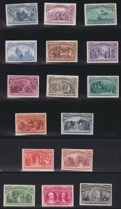 US 230P4-245P4 1c-$5 Columbian Exposition Proofs on Card XF-GEM NH SCV $2110 (2)