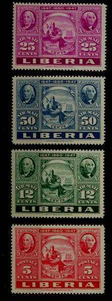 Liberia 300/C54-56 MNH Stamp on stamp SCV2.10