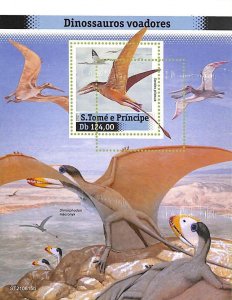 A8590 - S.TOME -ERROR MISPERF  Stamp Sheet -2021  PREHISTORICS, Dinosaurs