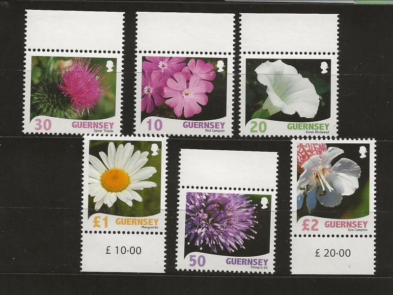 GB - GUERNSEY Sc 978-84 NH issue of 2008 - FLOWERS