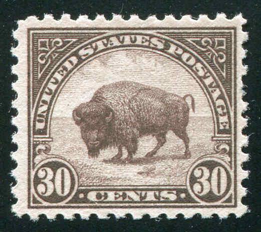 US Sc 569 30¢ Brown Buffalo 1923 Mint Never Hinged   CV $1\50.00