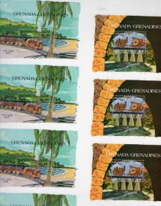 Grenada Grenadines 1984 Sc#627/628 LOCOMOTIVES UNCUT SHEET 4 PAIRS !!!!