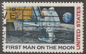 USA, Scott#c76,  used, hinged,  First man on the moon,  10 cents,