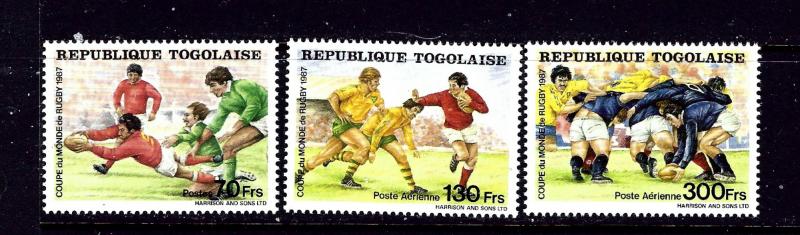 Togo 1427-29 MNH 1987 Rugby