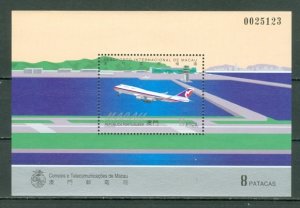 MACAO 1995 AVIATION #803 SOUV. SHEET MNH (PEN MARK GUM SIDE) ...$16.00