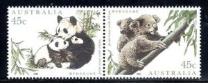 AUSTRALIA SC#1459a-b WILDLIFE KOALAS PANDAS (PAIR) (1995) MNH