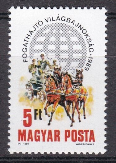 Hungary, Fauna, Horses, Horse Riding Championships MNH / 1989