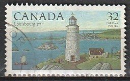 1984 Canada - Sc 1032 - used VF - 1 single - Lighthouses - Louisbourg, NS