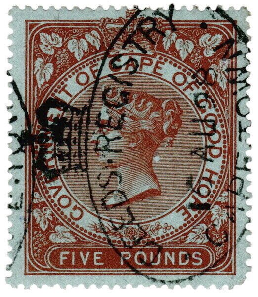 (I.B) Cape of Good Hope Revenue : Stamp Duty £5 (1878)