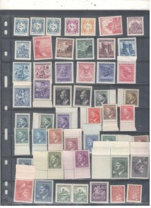 BOHEMIA & MORAVIA COLLECTION ON STOCK SHEET MINT/USED