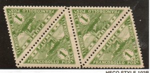 Fiume P4 Block of four.  Mint never hinged