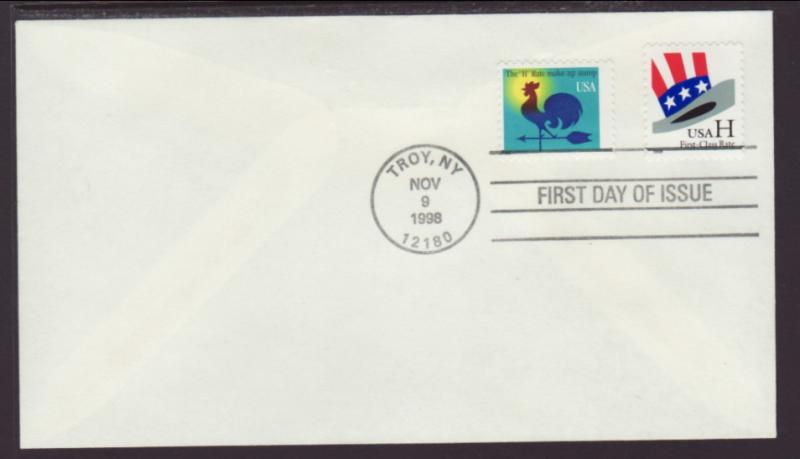 US H Hat 1998 Uncacheted U/A FDC BIN