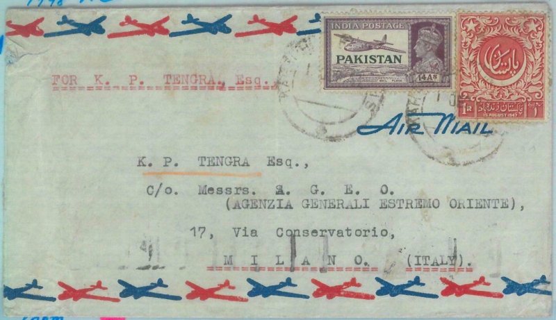 89187 - PAKISTAN - POSTAL HISTORY -  Airmail  COVER to ITALY  1948