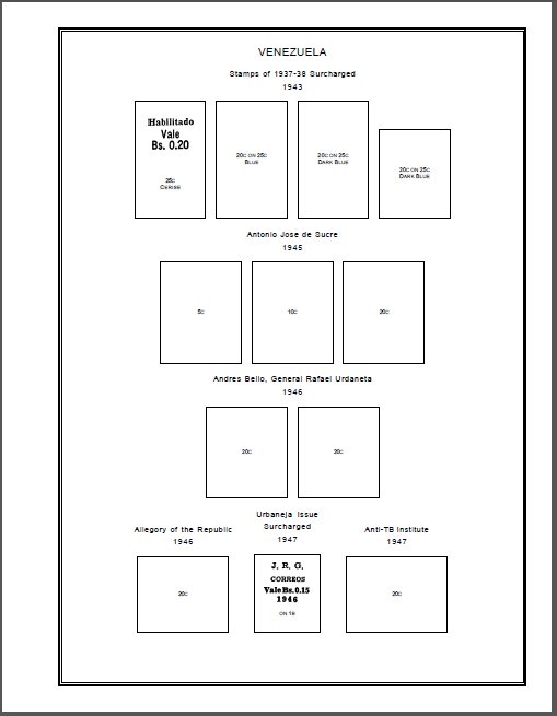 PRINTED VENEZUELA 1859-2010 STAMP ALBUM PAGES (460 pages)