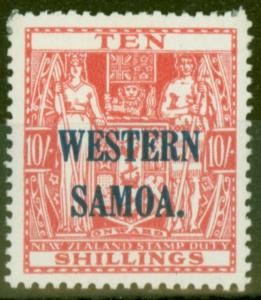 Samoa 1941 10s Pale Carmine-Red SG194b Very Fine Very Lightly Mtd Mint 