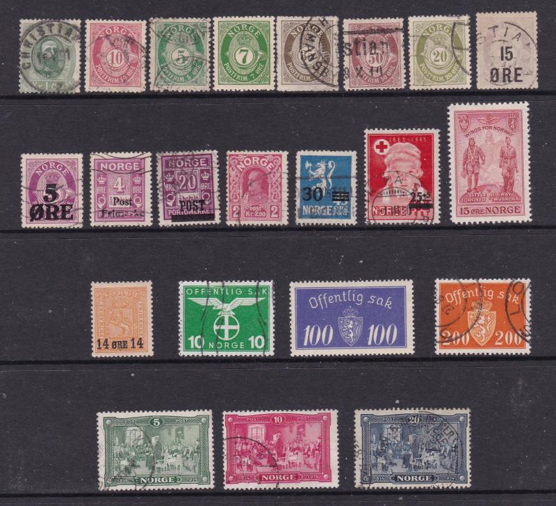Norway small lot of better earlies used with odd mint