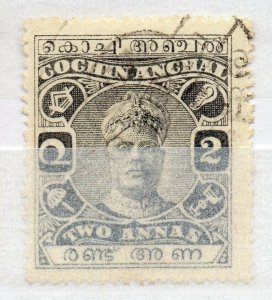 India Cochin 1916-30 Early Issue Fine Used 2a. NW-15749