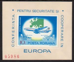 Romania 1977 Aircraft Boeing 707 Imperf SS VF MNH (C212)