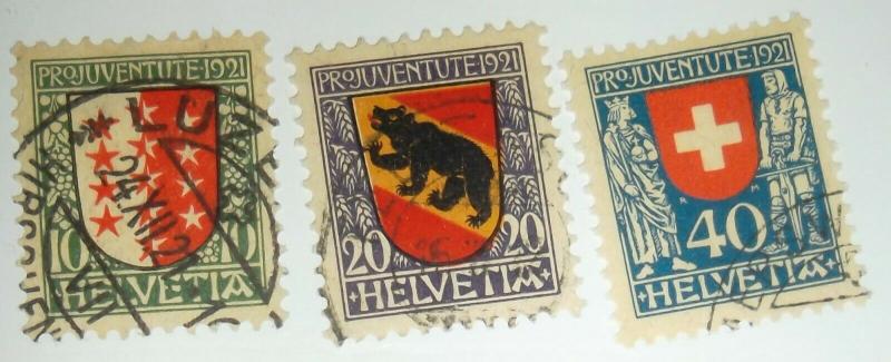 1921 SWITZERLAND Scott #B18-20 Never Hinged  - Used