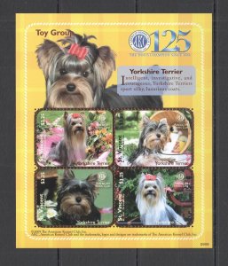 B0316 2009 St. Vincent Fauna Dogs Popular Breeds Toy Group 1Kb Mnh