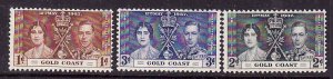 Gold Coast-Sc#112-14- id6-unused og NH KGVI Omnibus set-Coronation-1937-#112 has