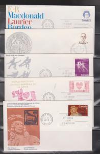 10 CANADA FDCs Assorted Cachets - Lot # 1