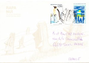 CHILE cover postmarked Isla de Pascua (Easter Island) 2 Feb. 1994 to France