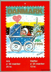 Denmark. Christmas Seal. 1996. 1 Post Office,Display,Advertising Sign.Santa,Gift